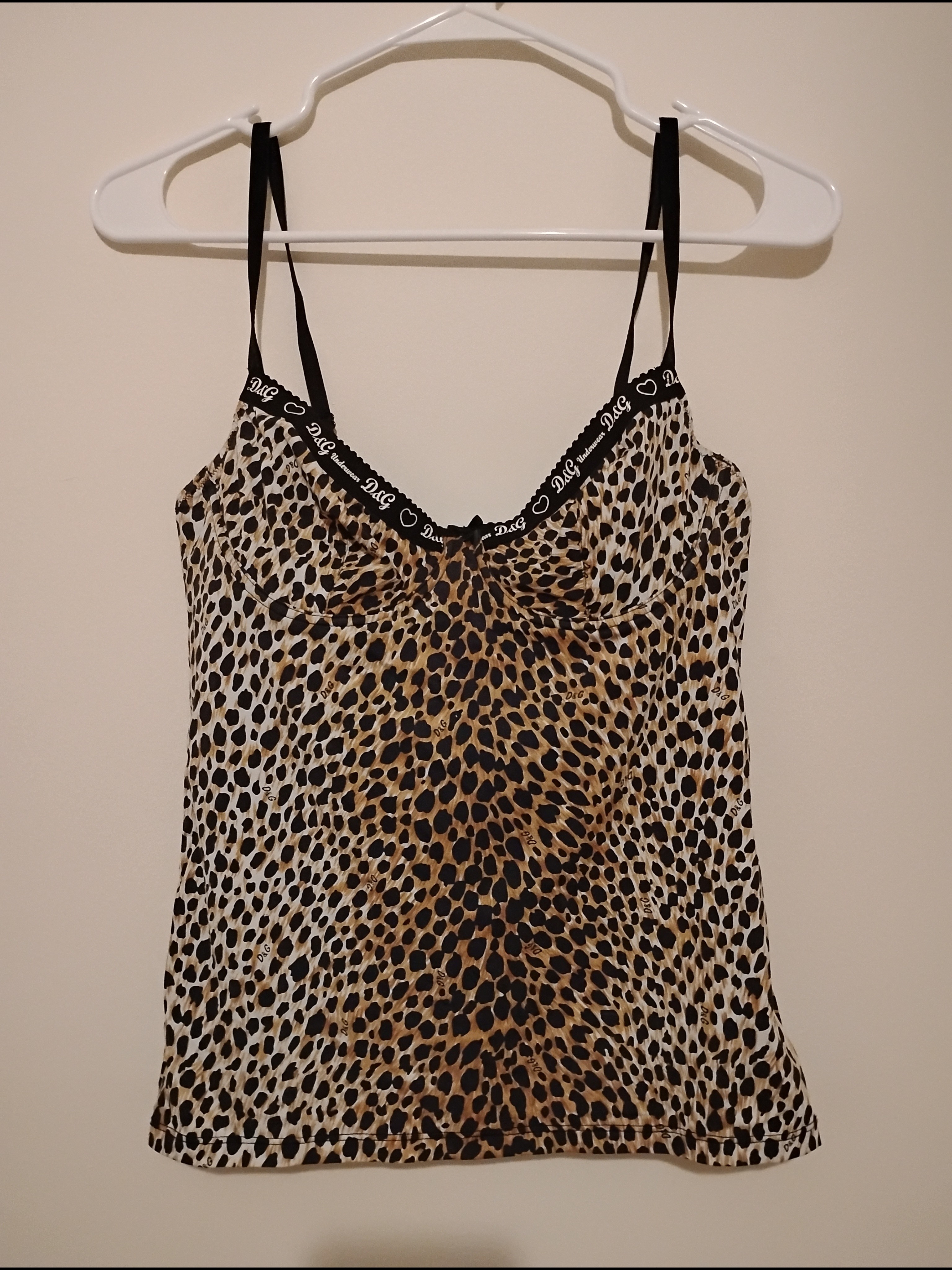 Dolce & Gabbana Leopard Print Satin Cami - Brown/Black — image 4 of 5